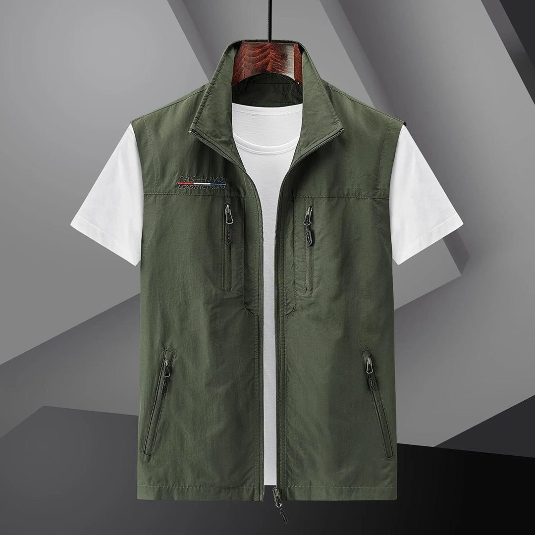 Gilet multitasche da viaggio da uomo – Abbigliamento estivo leggero per attività all'aperto