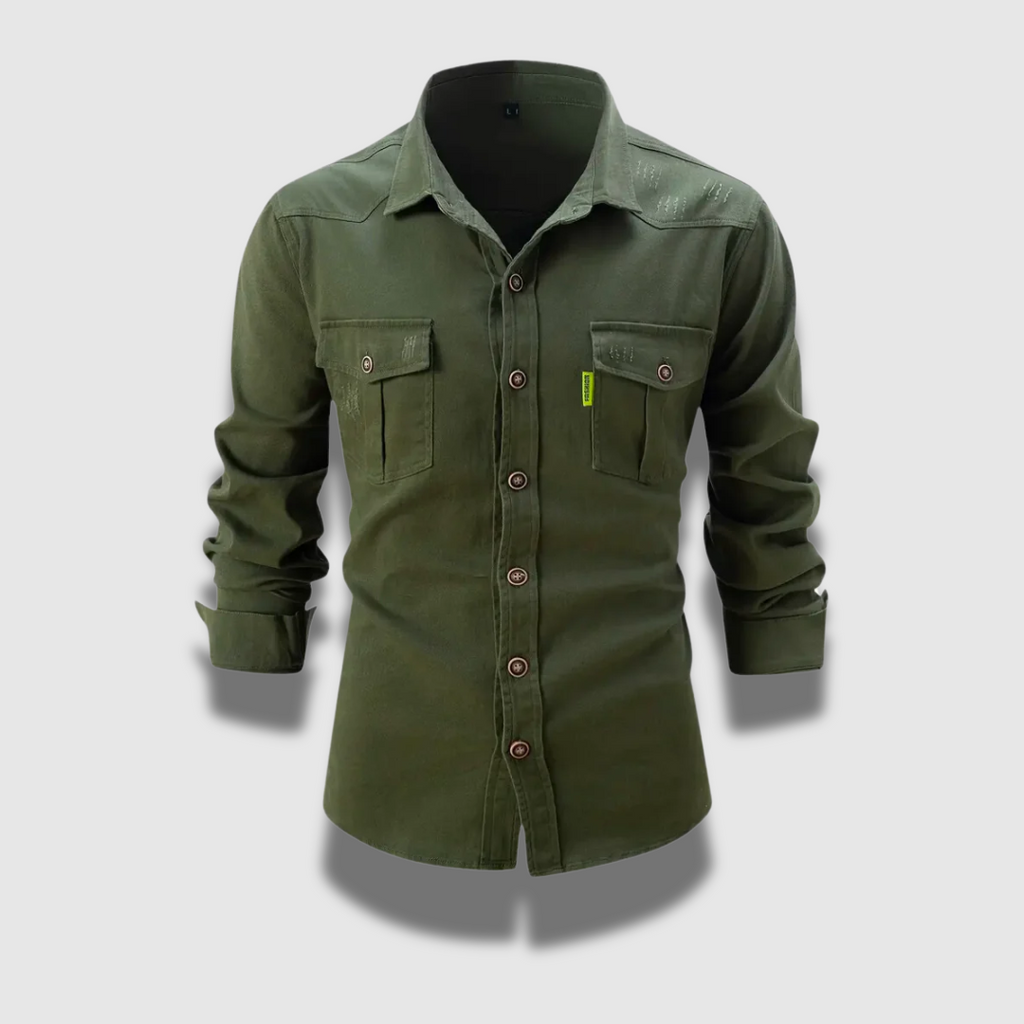 Camicia da uomo elegante e casual in stile operaio