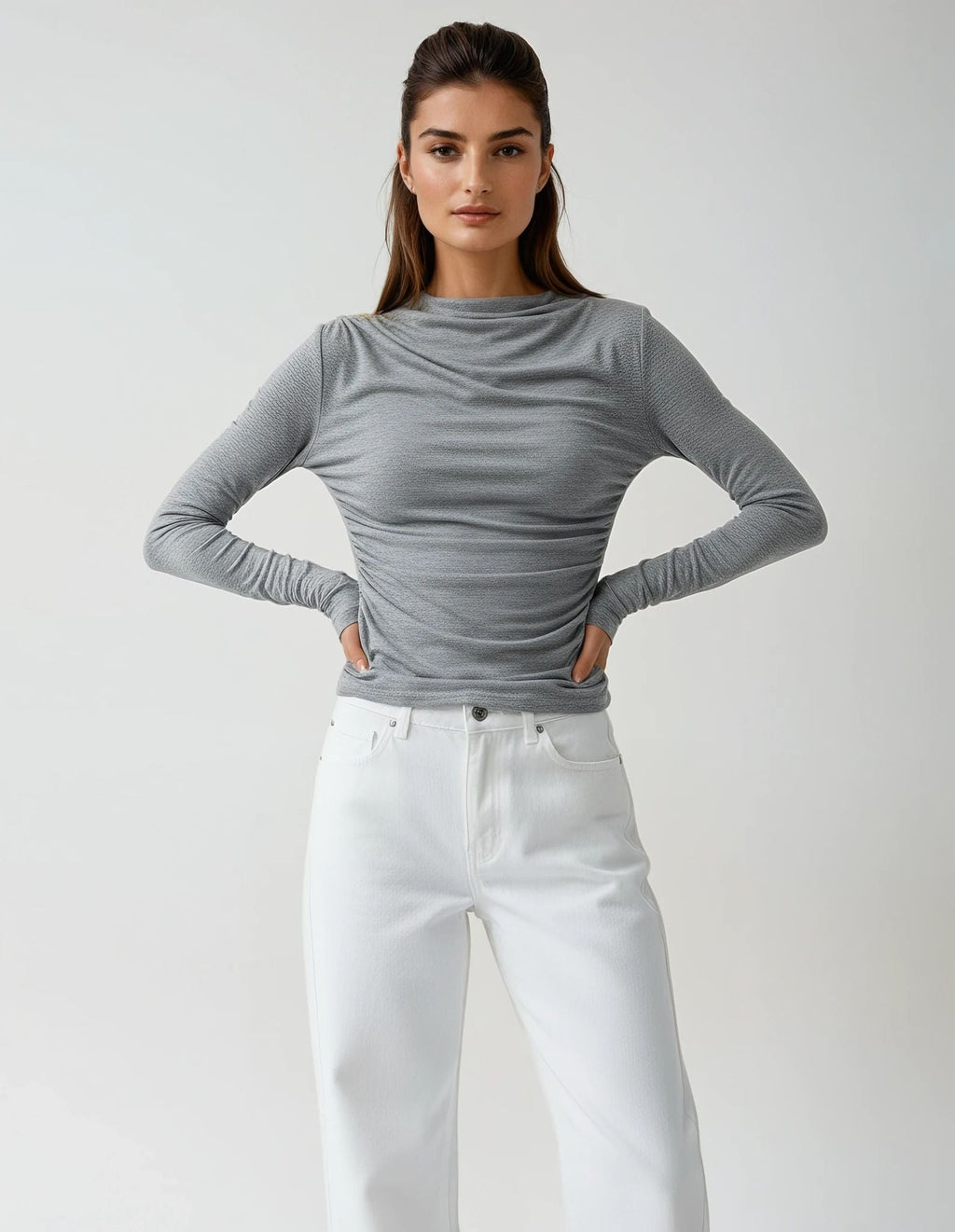 Elegante camicetta elasticizzata da donna – Top casual e comodo