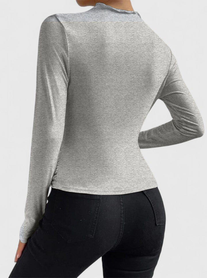 Elegante camicetta elasticizzata da donna – Top casual e comodo
