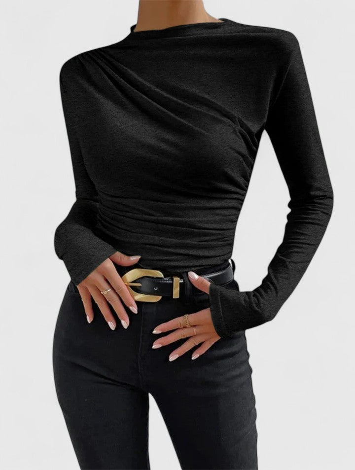 Elegante camicetta elasticizzata da donna – Top casual e comodo