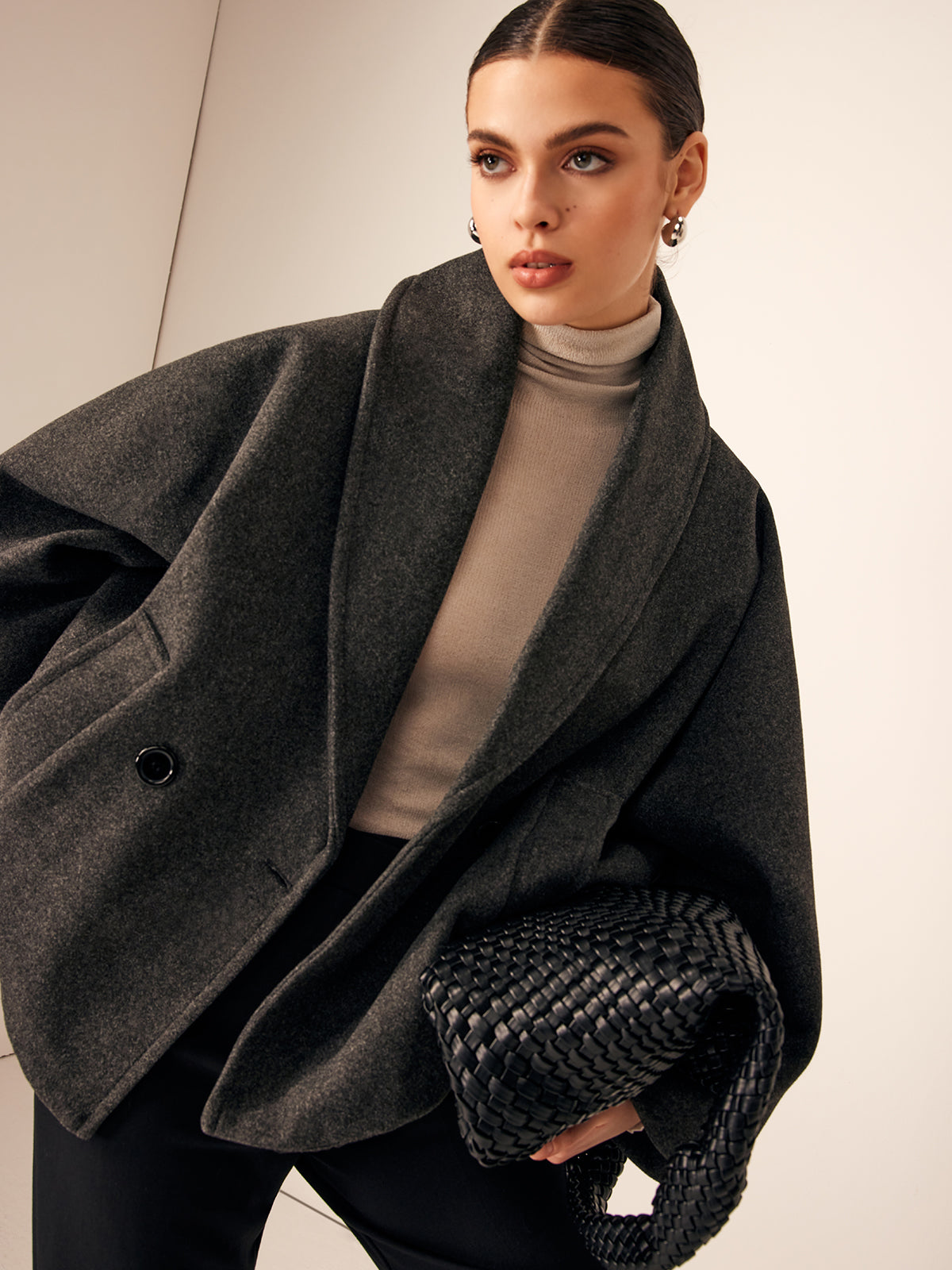 Veste courte en tweed pour femme - Chic et structurée
