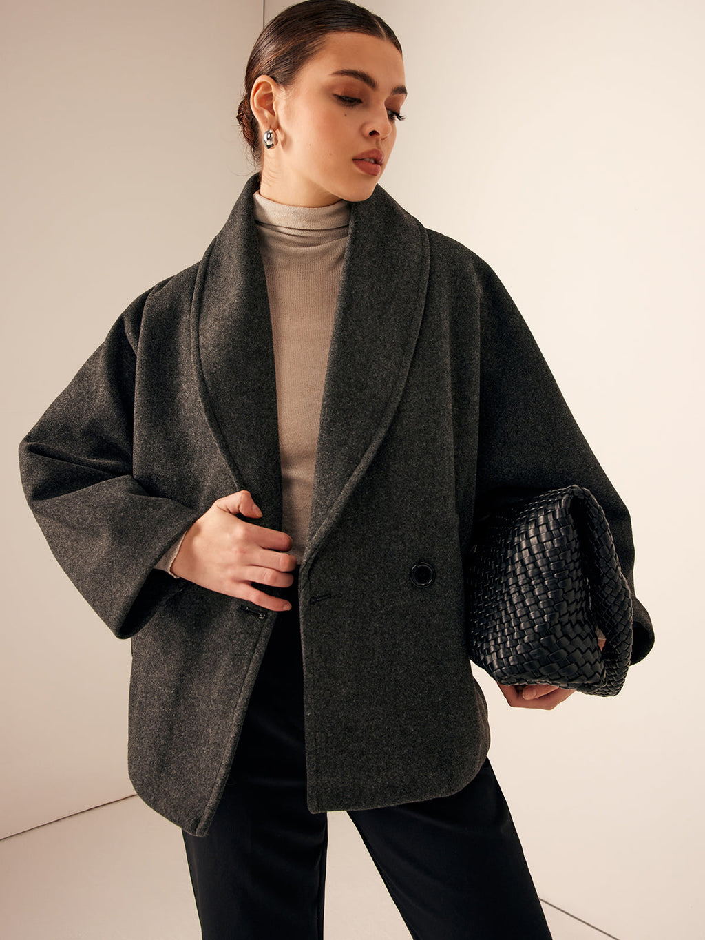 Veste courte en tweed pour femme - Chic et structurée