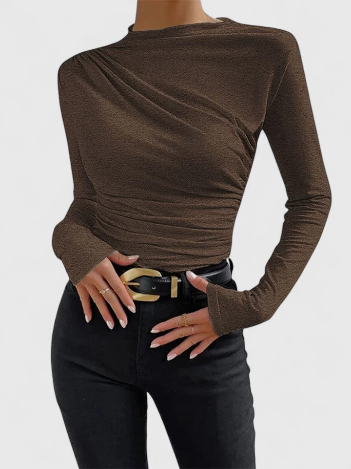 Elegante camicetta elasticizzata da donna – Top casual e comodo