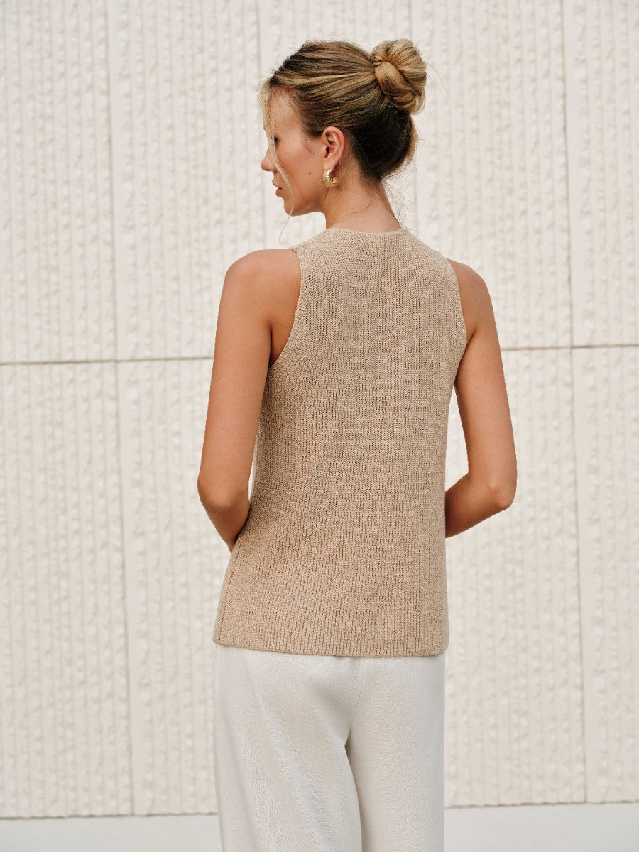 Top halter elegante da donna – Blusa smanicata raffinata estiva