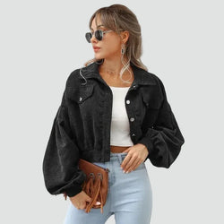 Bomberjakke til kvinder i fløjl - Afslappet og moderne