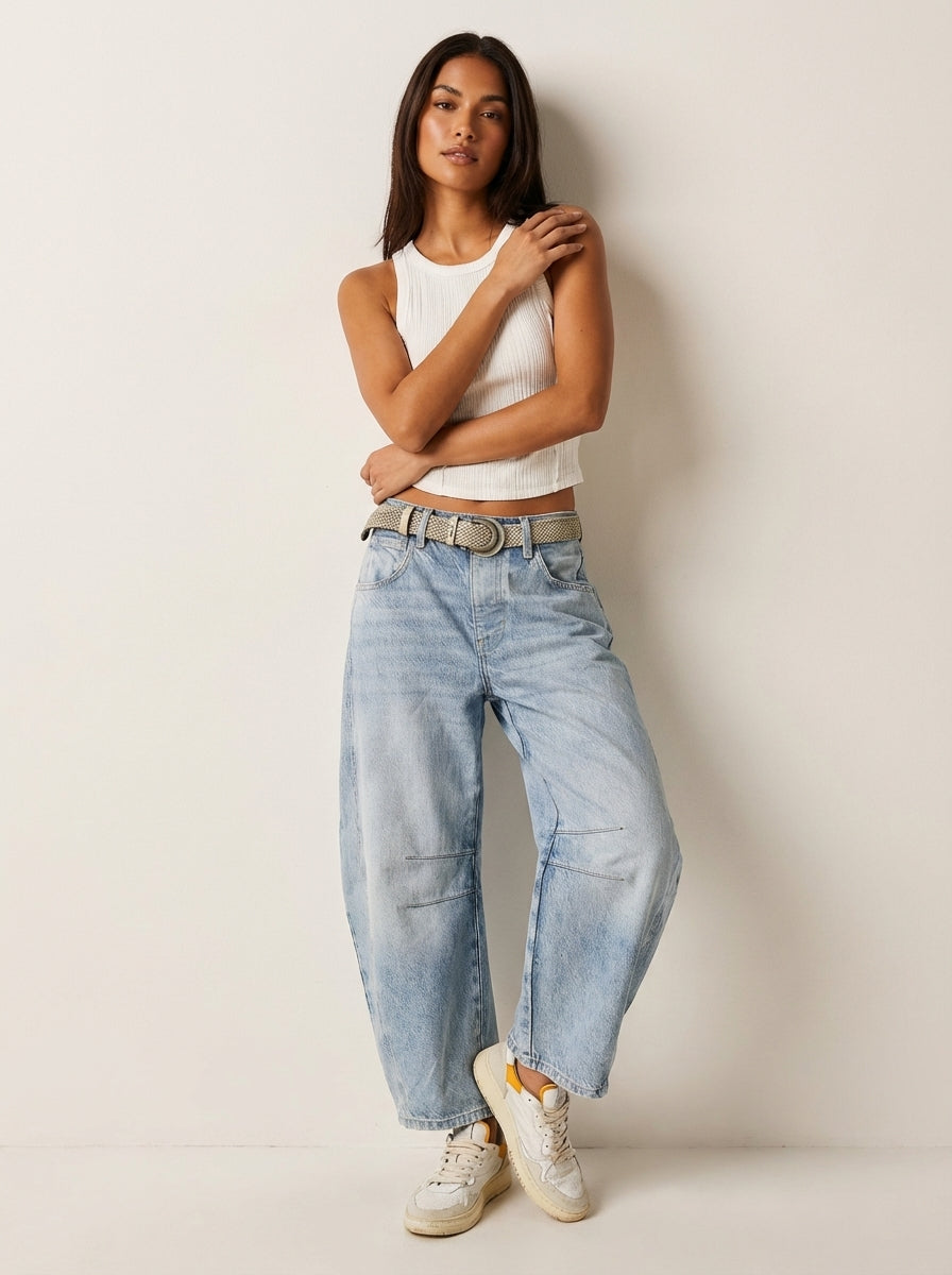 Jeans baggy donna a vestibilita ampia - Casual e di tendenza