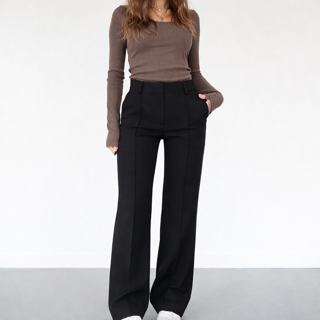 Pantaloni Donna Vita Alta – Taglio Dritto Elegante e Versatile