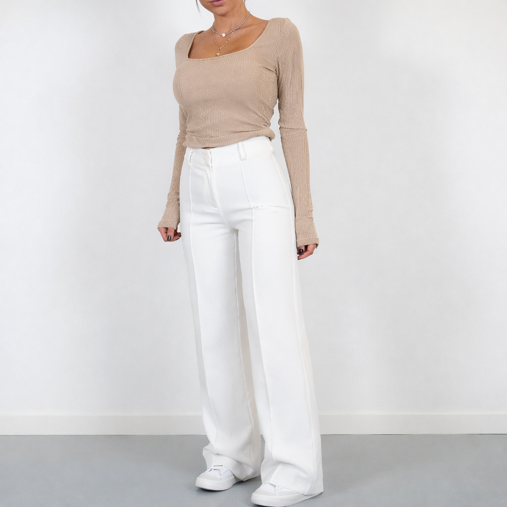 Pantaloni Donna Vita Alta – Taglio Dritto Elegante e Versatile