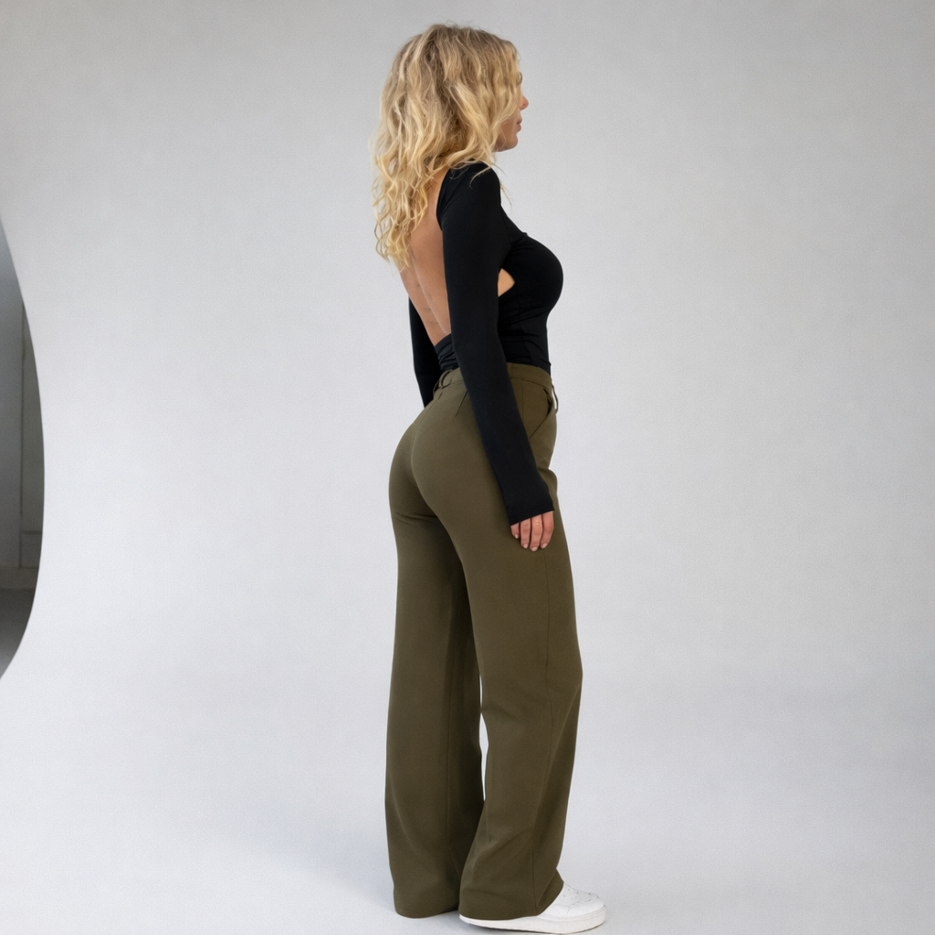 Pantaloni Donna Vita Alta – Taglio Dritto Elegante e Versatile