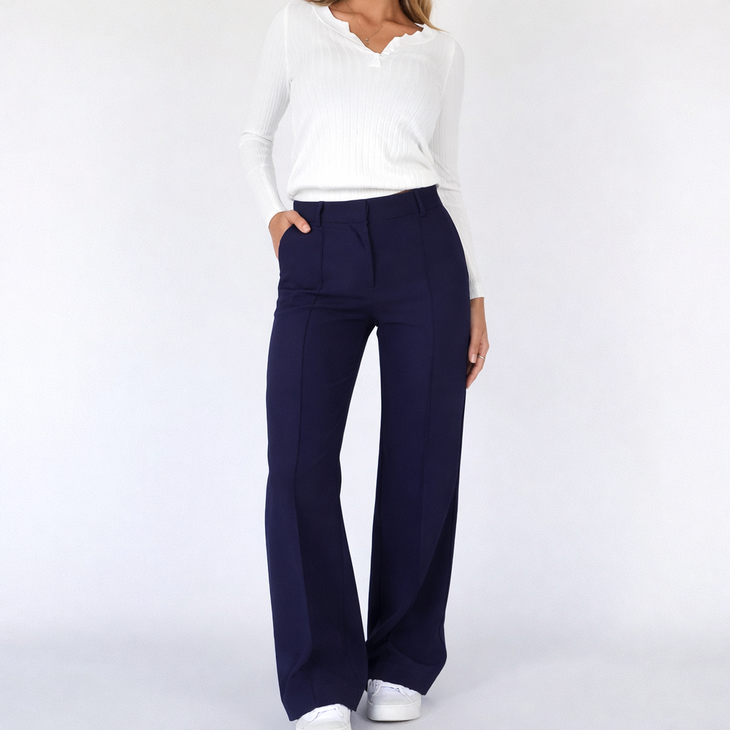 Pantaloni Donna Vita Alta – Taglio Dritto Elegante e Versatile