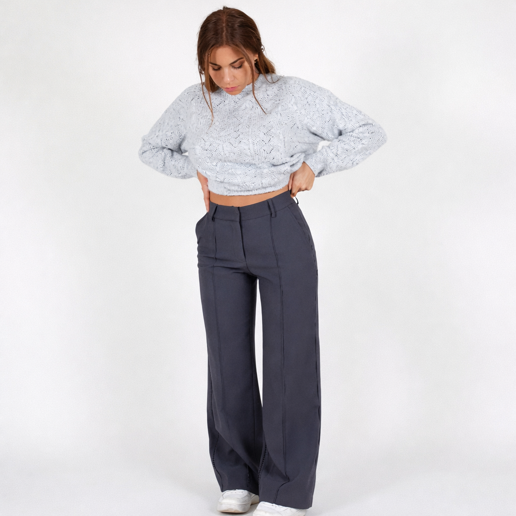 Pantaloni Donna Vita Alta – Taglio Dritto Elegante e Versatile