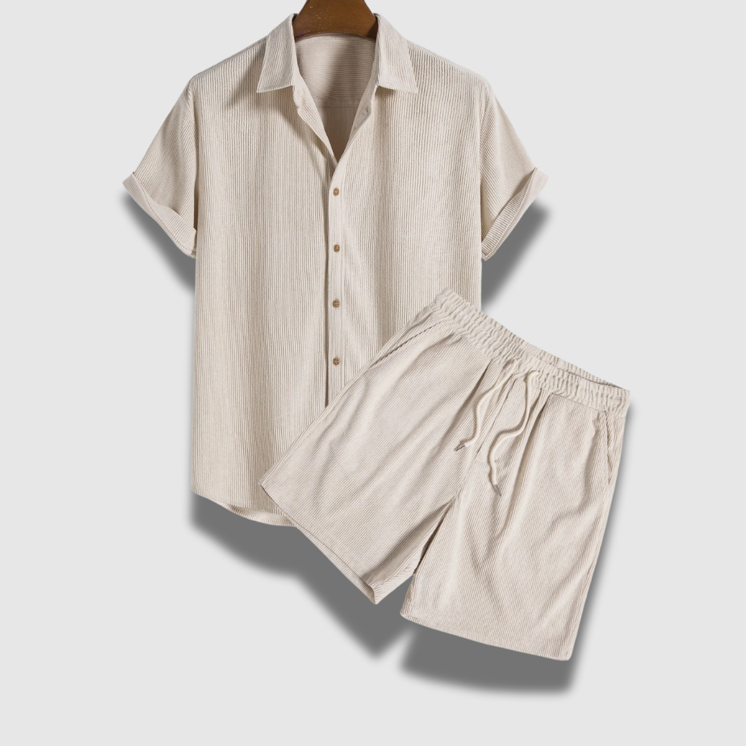 Set di pantaloncini da uomo in velluto leggero e casual
