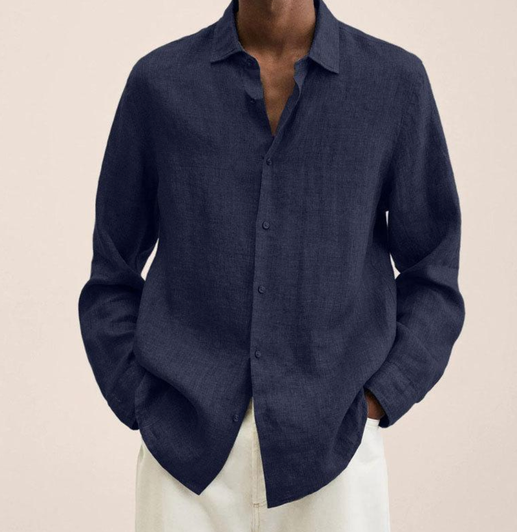Camicia Uomo in Lino Traspirante a Maniche Lunghe – Leggera ed Elegante