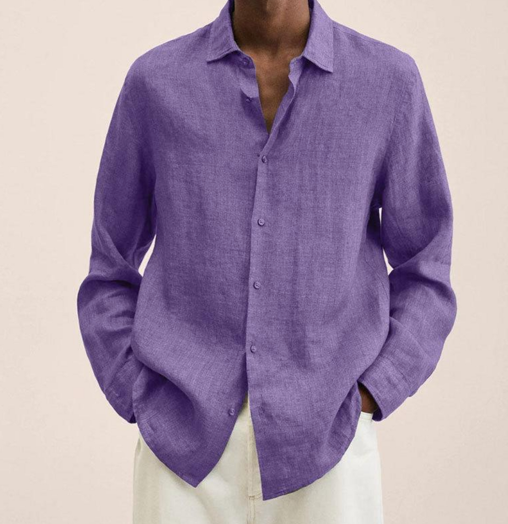 Camicia Uomo in Lino Traspirante a Maniche Lunghe – Leggera ed Elegante