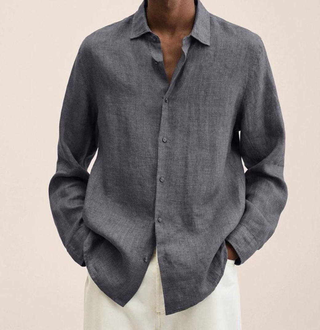 Camicia Uomo in Lino Traspirante a Maniche Lunghe – Leggera ed Elegante