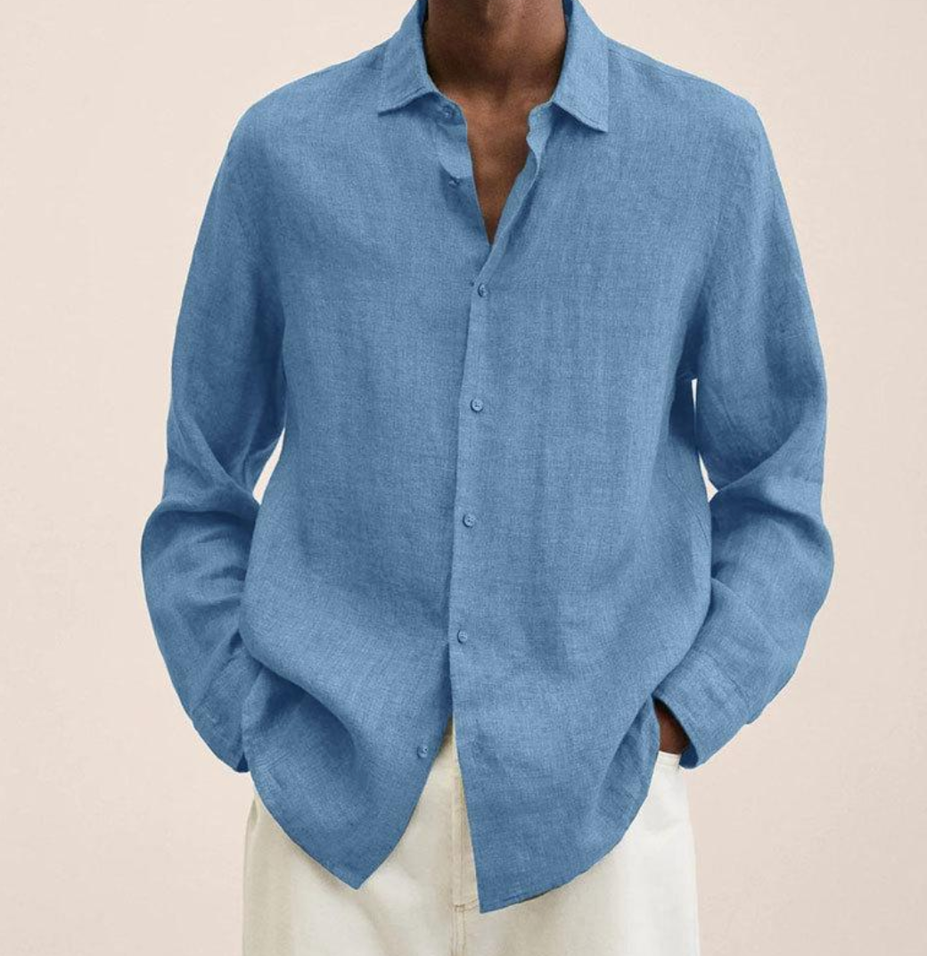 Camicia Uomo in Lino Traspirante a Maniche Lunghe – Leggera ed Elegante