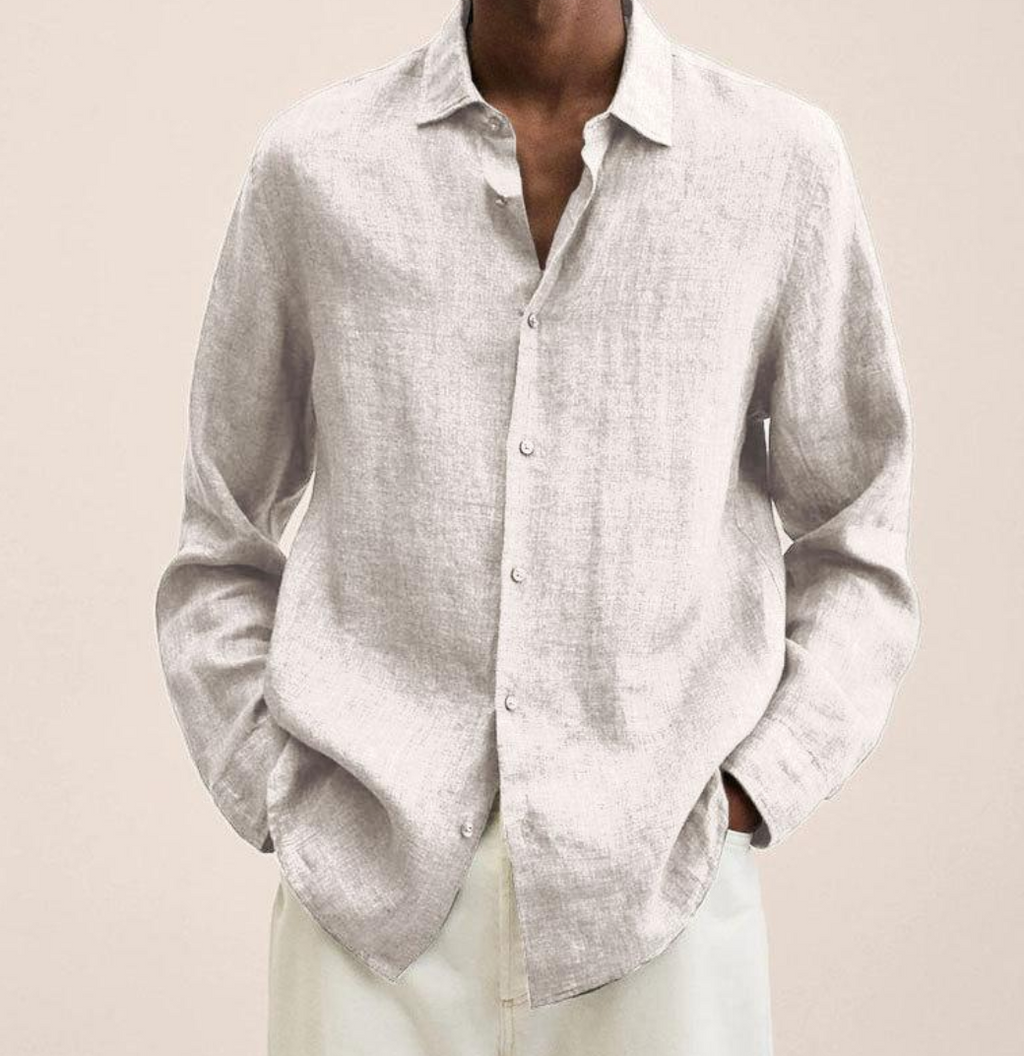 Camicia Uomo in Lino Traspirante a Maniche Lunghe – Leggera ed Elegante