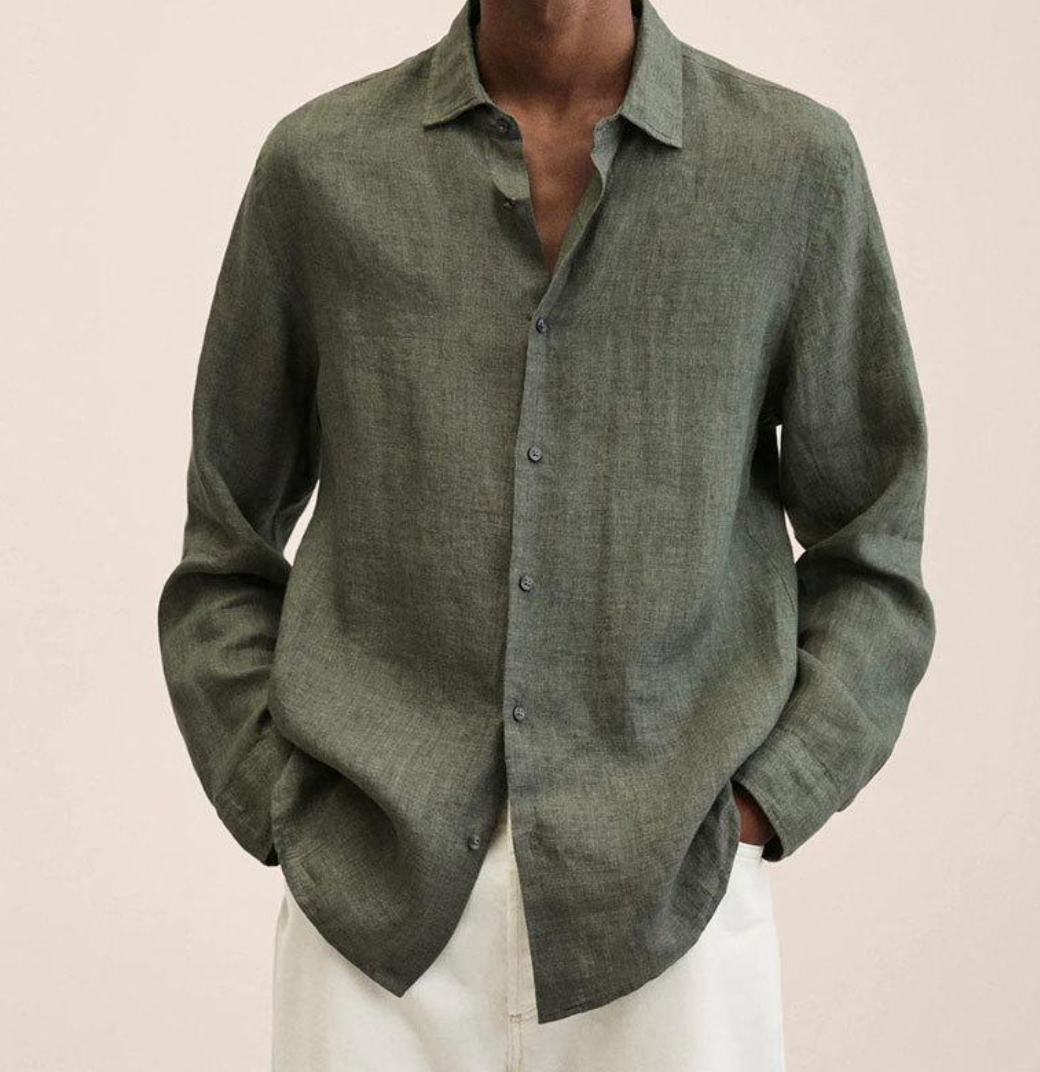 Camicia Uomo in Lino Traspirante a Maniche Lunghe – Leggera ed Elegante