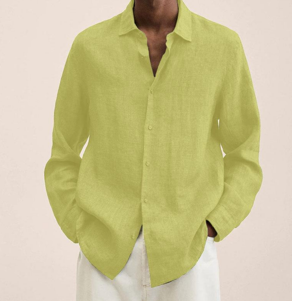 Camicia Uomo in Lino Traspirante a Maniche Lunghe – Leggera ed Elegante