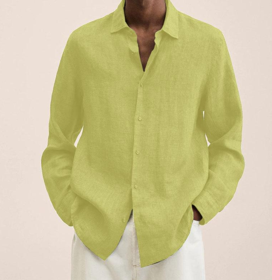 Camicia Uomo in Lino Traspirante a Maniche Lunghe – Leggera ed Elegante
