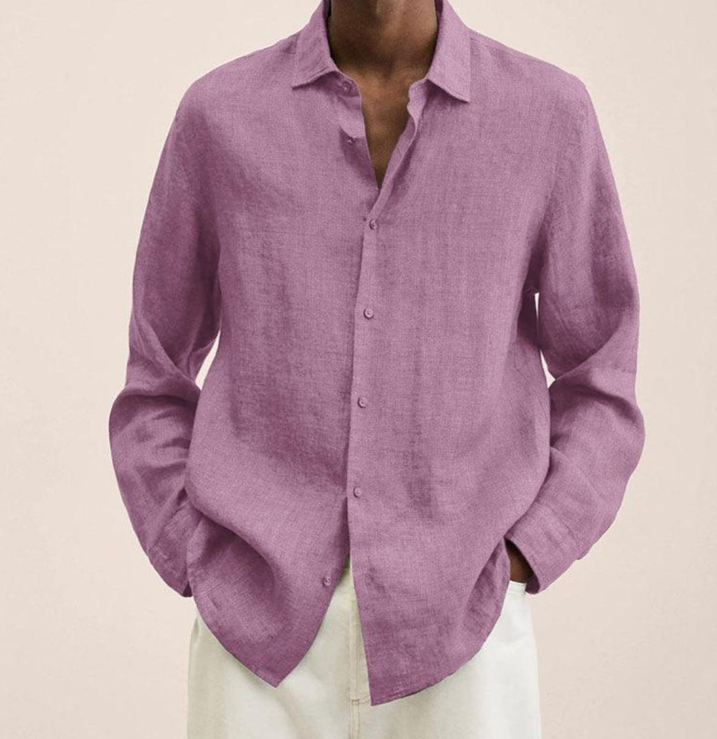 Camicia Uomo in Lino Traspirante a Maniche Lunghe – Leggera ed Elegante