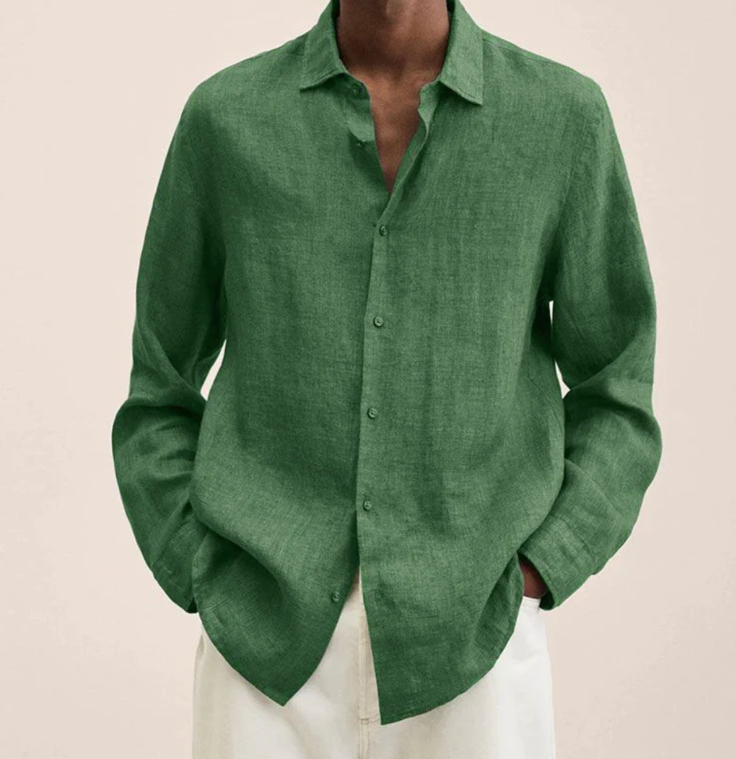 Camicia Uomo in Lino Traspirante a Maniche Lunghe – Leggera ed Elegante