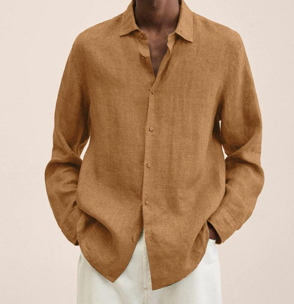 Camicia Uomo in Lino Traspirante a Maniche Lunghe – Leggera ed Elegante