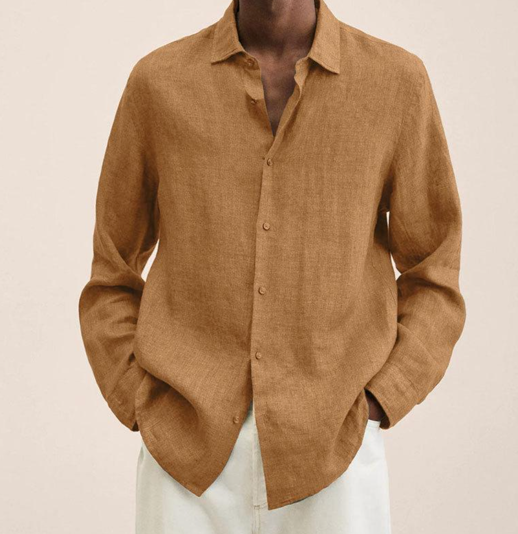 Camicia Uomo in Lino Traspirante a Maniche Lunghe – Leggera ed Elegante