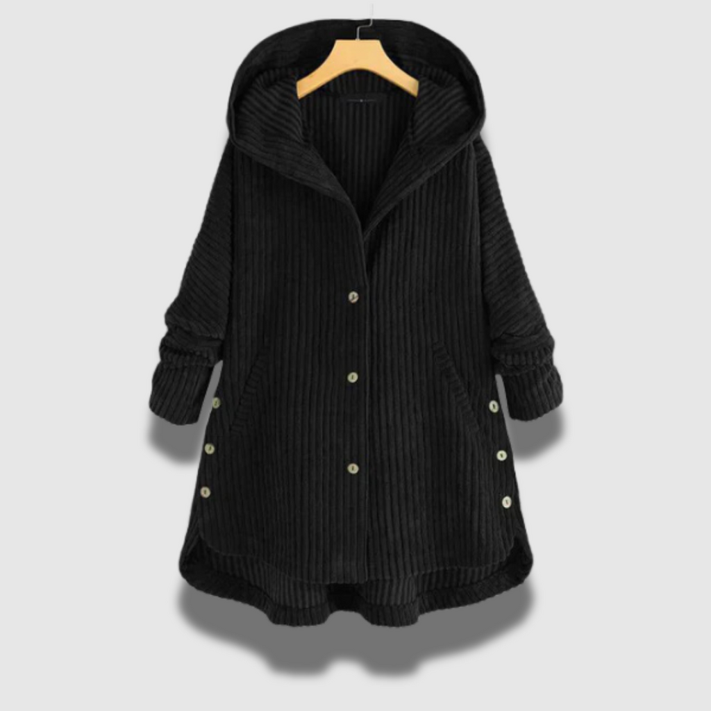 Giacca con cappuccio a coste Premium da donna