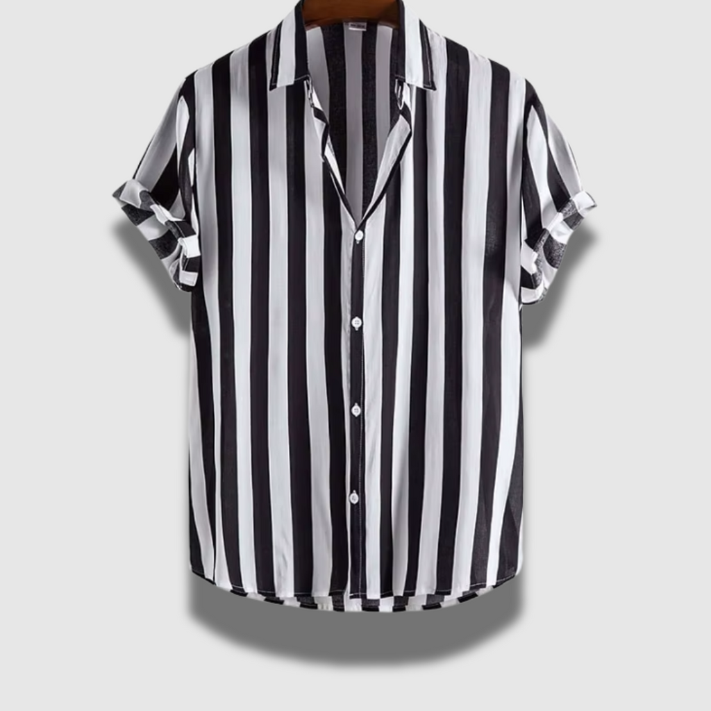 Camicia classica leggera a maniche corte a righe da uomo