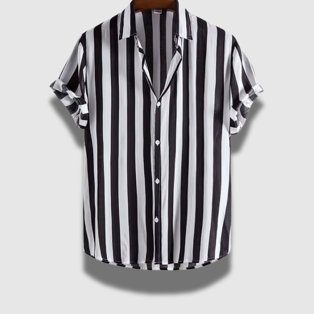 Camicia classica leggera a maniche corte a righe da uomo