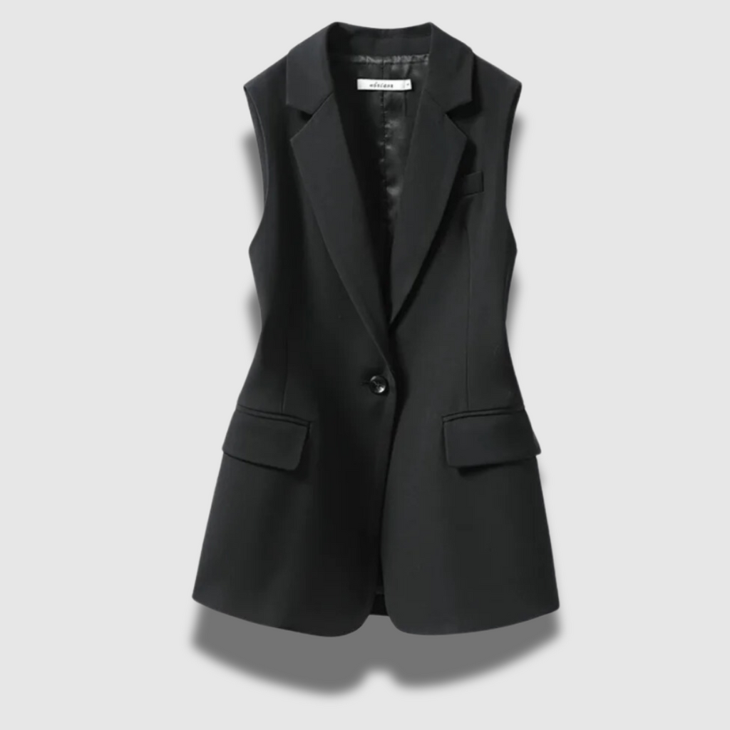 Gilet sartoriale da donna con bottoni e maniche alla moda