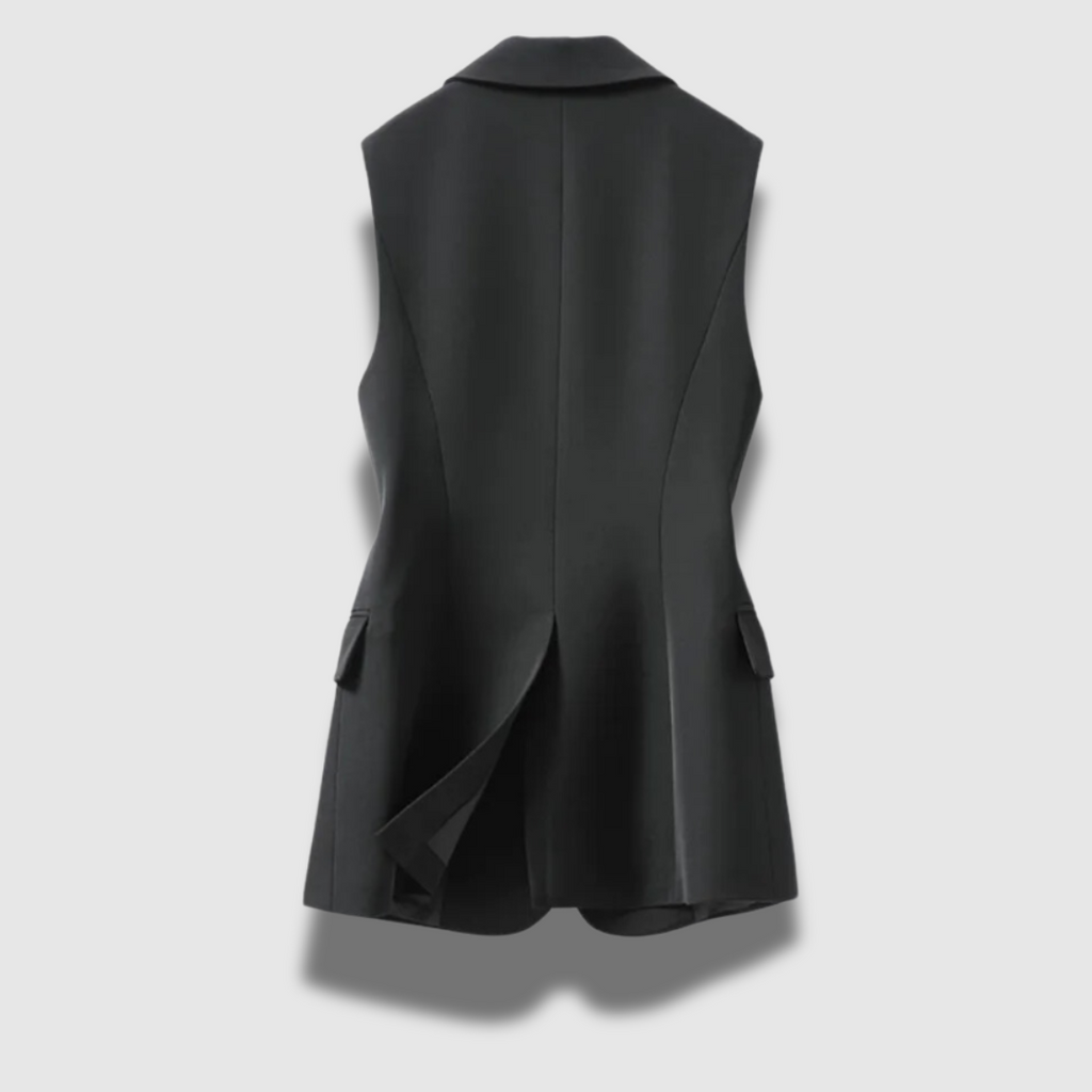 Gilet sartoriale da donna con bottoni e maniche alla moda