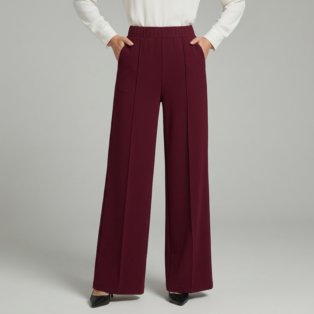 Pantalon large plissé taille haute - Élégant et fluide