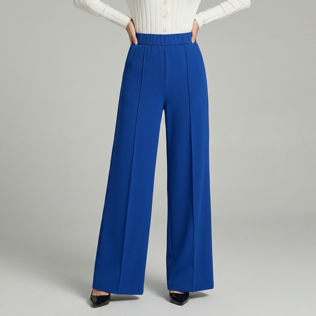 Pantalon large plissé taille haute - Élégant et fluide