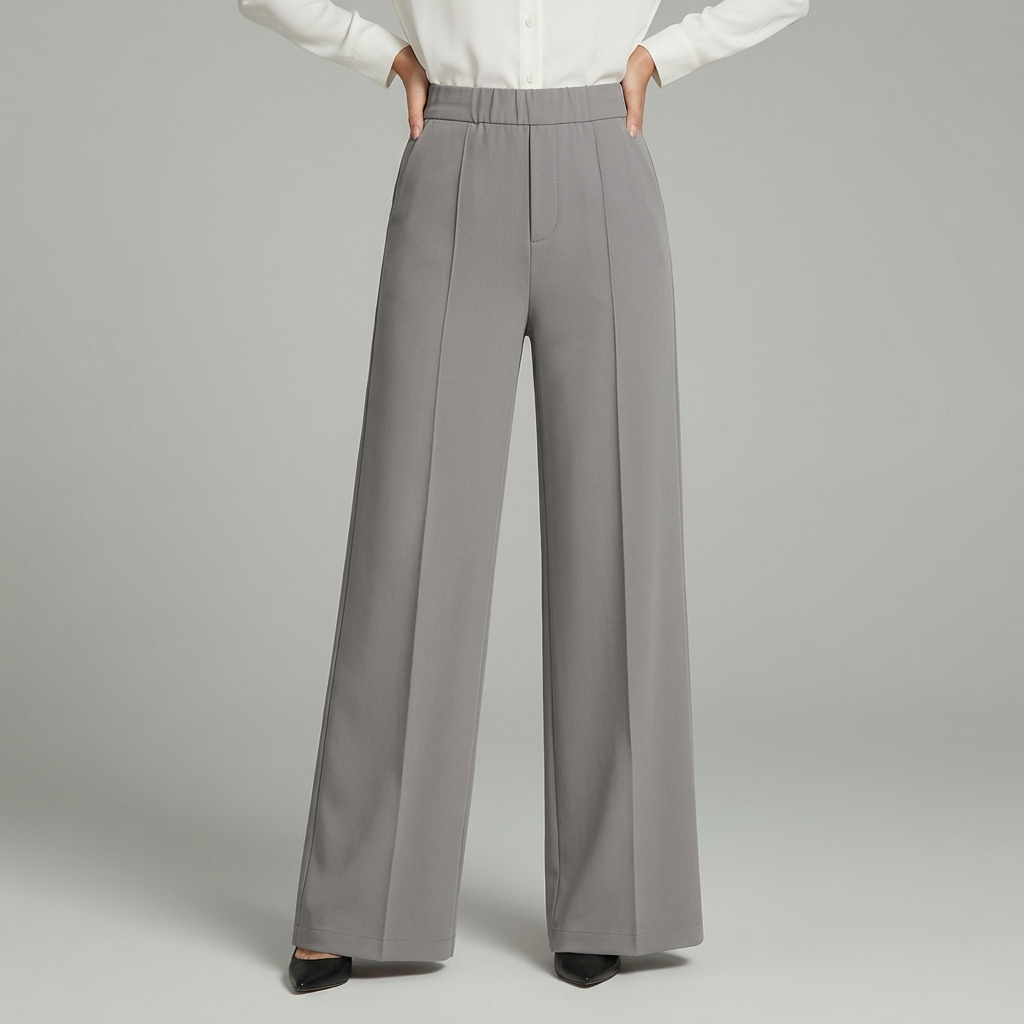 Pantalon large plissé taille haute - Élégant et fluide