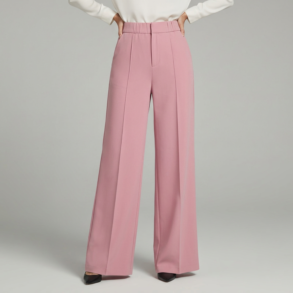 Pantalon large plissé taille haute - Élégant et fluide