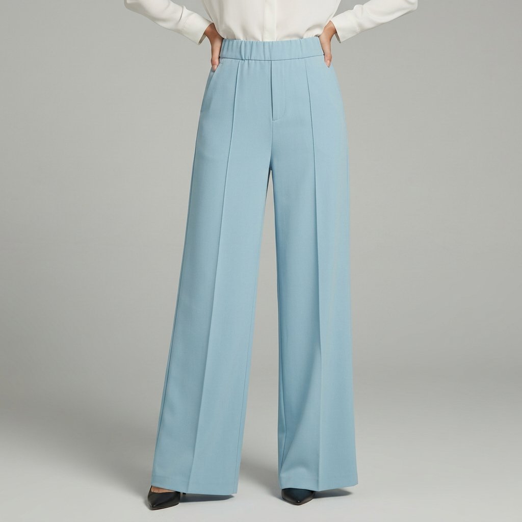Pantalon large plissé taille haute - Élégant et fluide