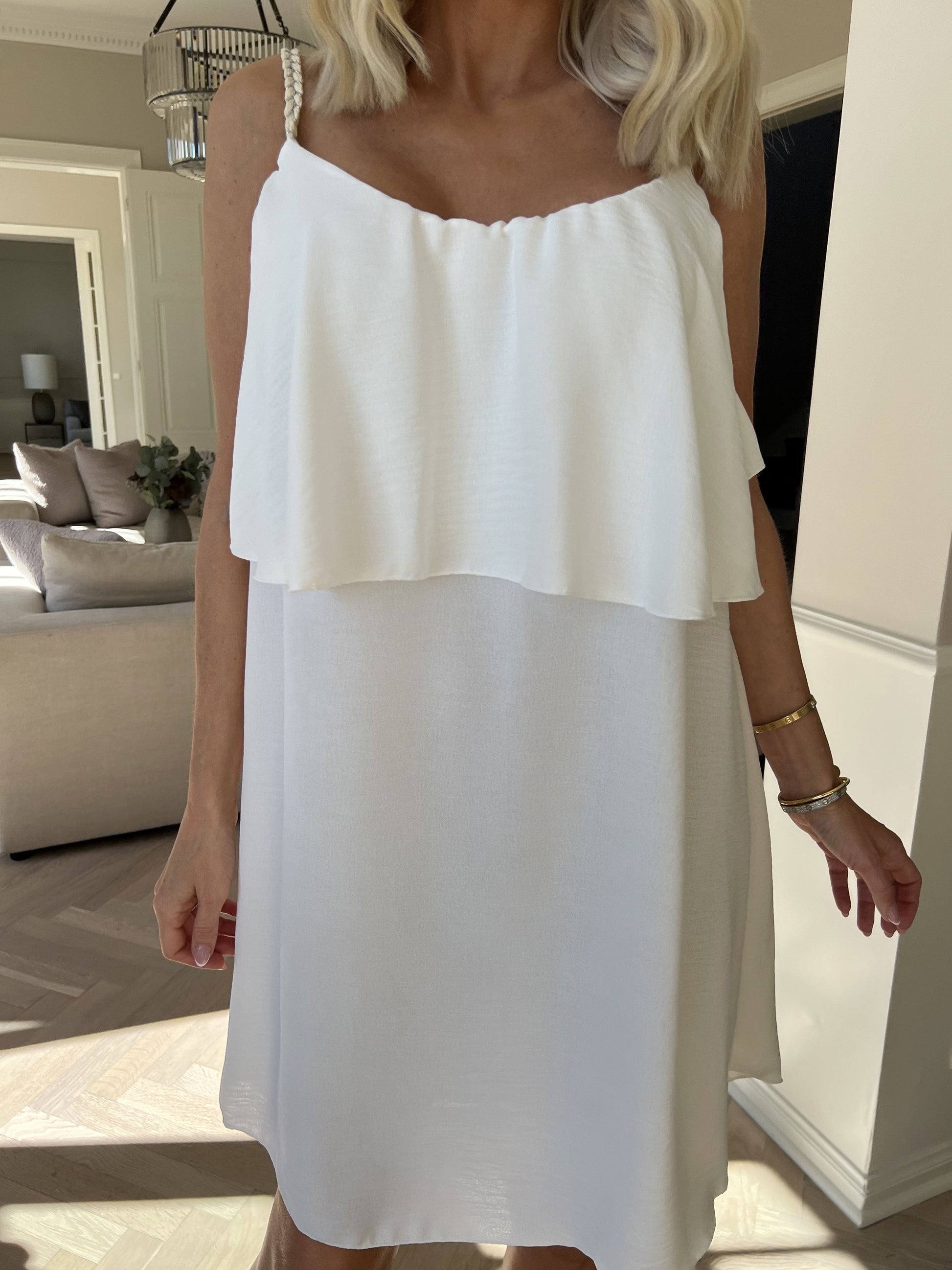 Elegante abito midi con spalline sottili da donna – Leggero e confortevole