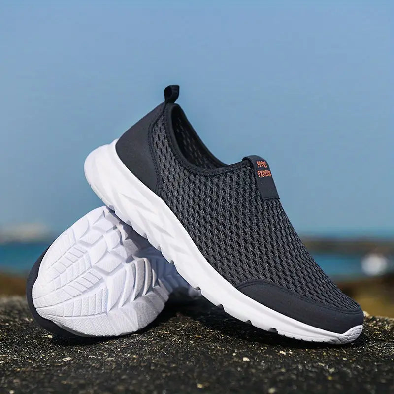 Sneakers ortopediche blu da uomo senza lacci - leggere e traspiranti