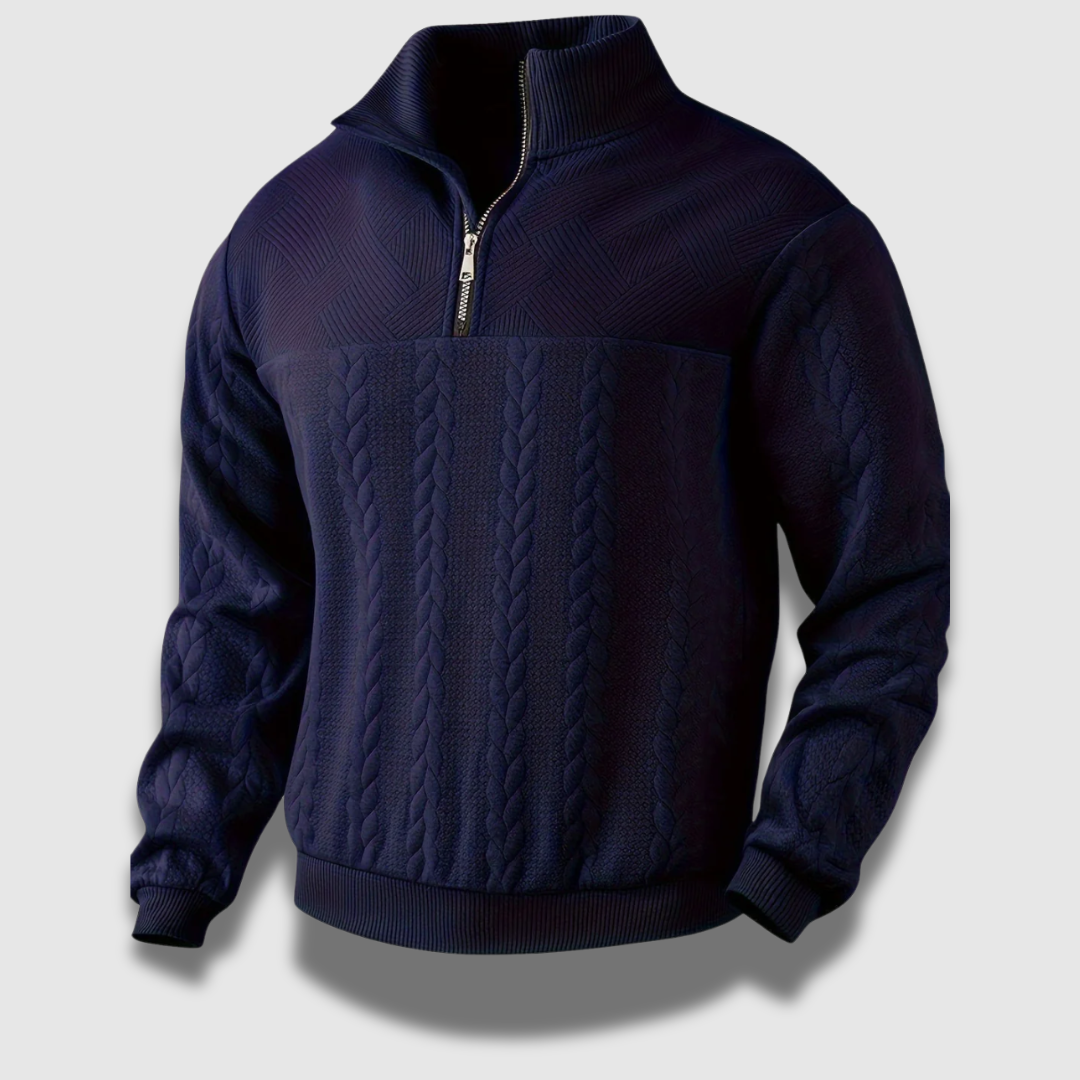 Maglione a maglia con zip Classic Premium Vintage da uomo