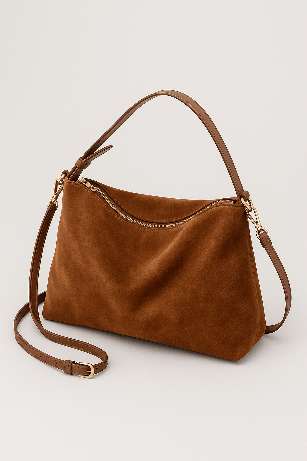 Women's suede leather crossbody bag: elegant and refined for everyday, travel, and work