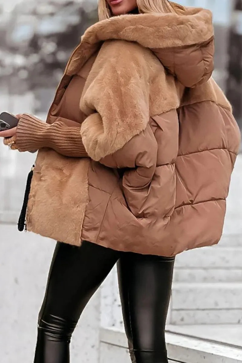 Cappotto invernale da donna | Trapuntato con cappuccio