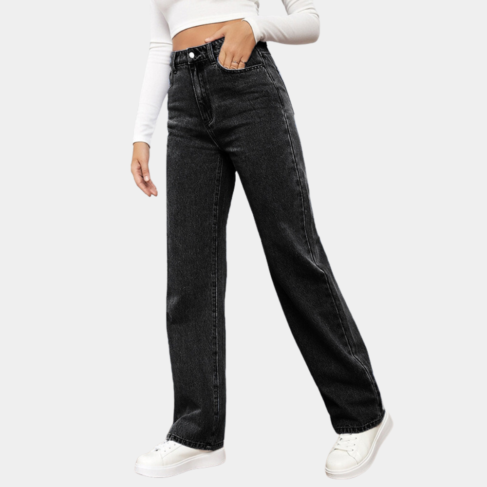 Jeans casual a vita alta di tendenza da donna