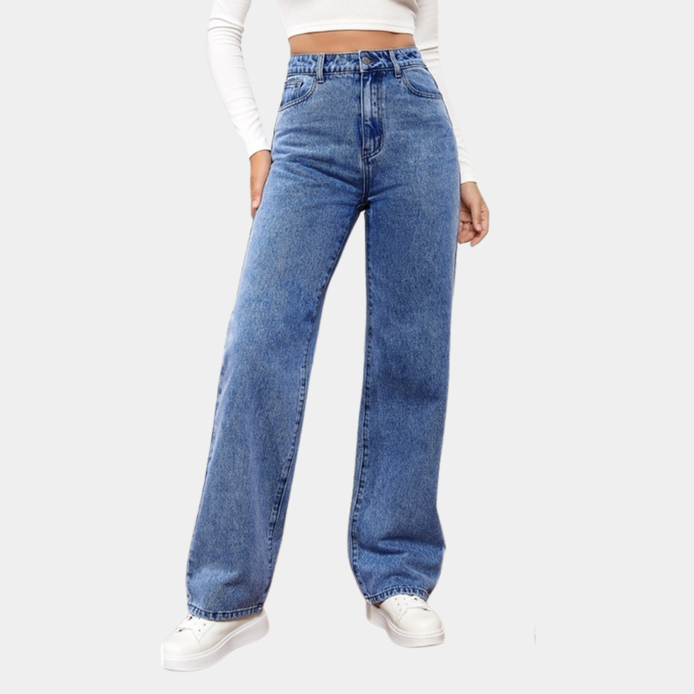 Jeans casual a vita alta di tendenza da donna