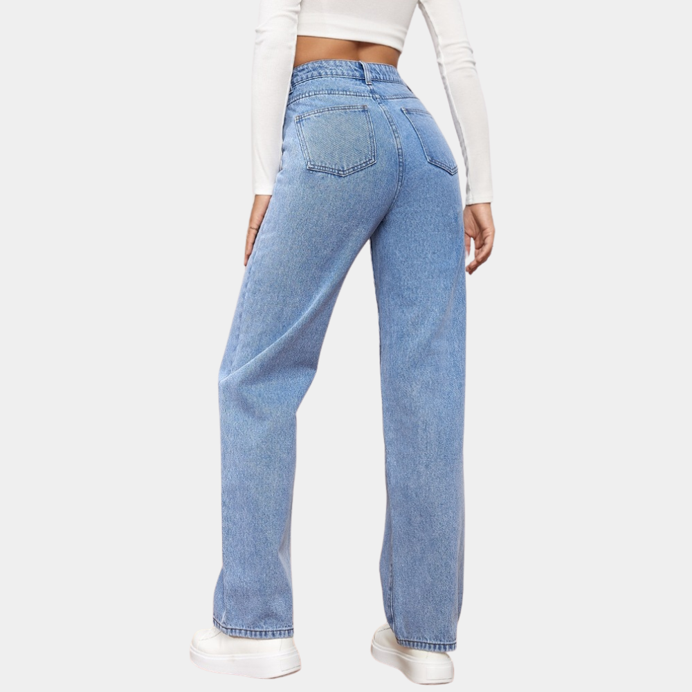 Jeans casual a vita alta di tendenza da donna