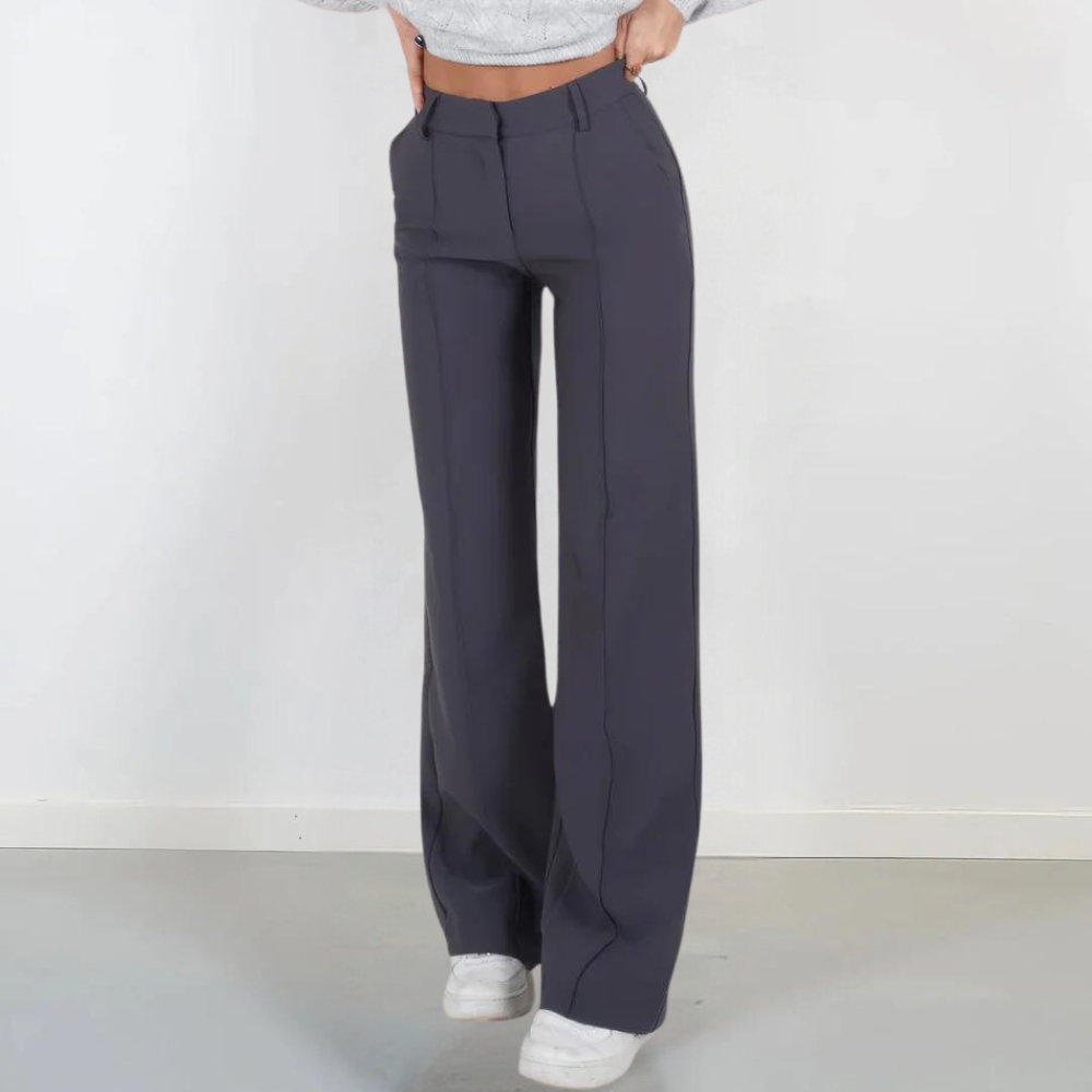 Pantaloni a vita alta di tendenza da donna a gamba larga