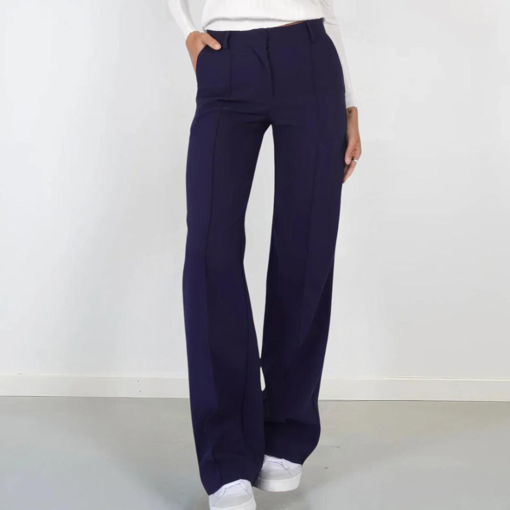 Pantaloni a vita alta di tendenza da donna a gamba larga