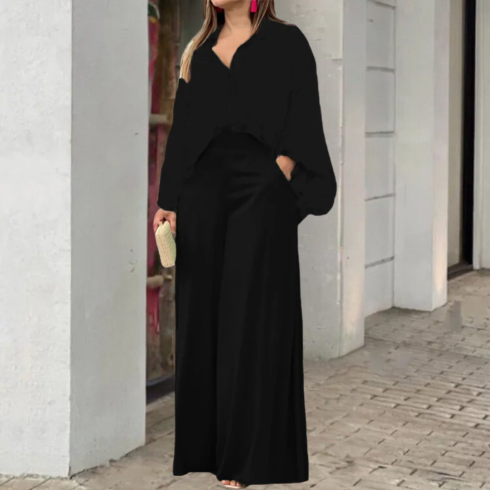 Completo da donna in 2 pezzi - Tessuto leggero, perfetto per un outfit casual ed elegante